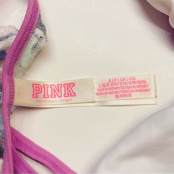 Victoria's Secret Pink Lace Bralette Bra Front Close Caged Sides Size Small - Picture 8 of 10